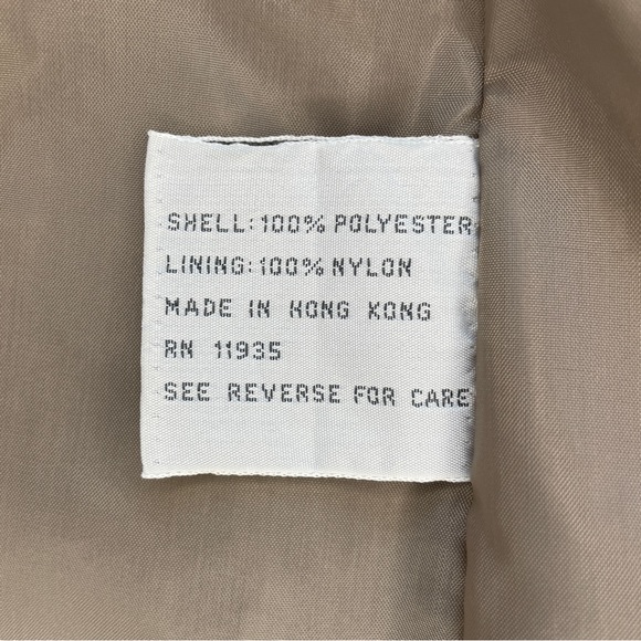 Vintage 80s Windsor Bay Belted Balloon Sleeve Trench Coat - Iridescent Champagne - Picture 13 of 16